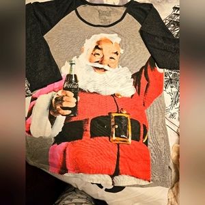 Coca Cola vintage Santa baseball shirt